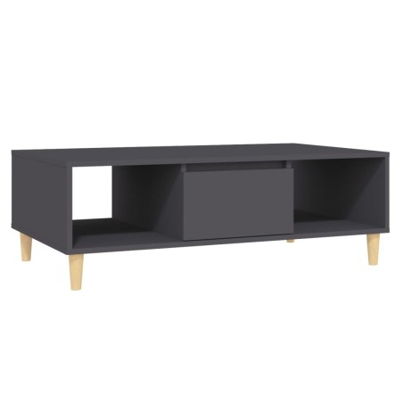 vidaXL Mesa de centro de madera contrachapada gris 103,5x60x35cm