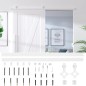 vidaXL Kit herrajes para puertas correderas de acero blanco 200 cm vidaXL Kit herrajes para puertas correderas de acero blanco 200 cm