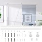 vidaXL Kit herrajes para puertas correderas de acero blanco 200 cm vidaXL Kit herrajes para puertas correderas de acero blanco 200 cm