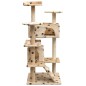 vidaXL Rascador para gatos poste rascador de sisal 125cm huellas beige