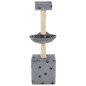 vidaXL Rascador para gatos con poste de sisal 105 cm huellas gris