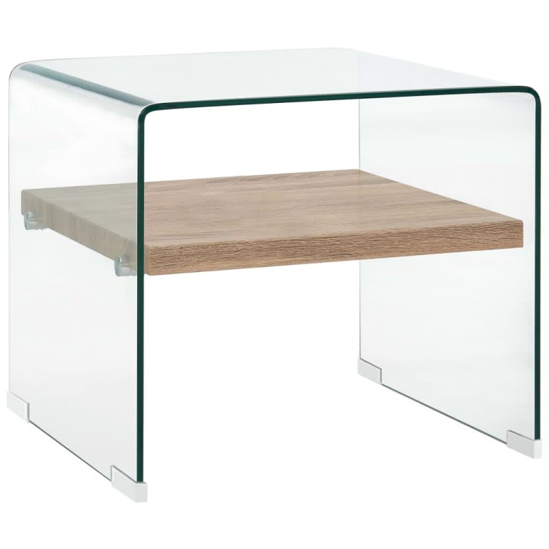 vidaXL Mesa de centro de vidrio templado transparente 50x50x45 cm vidaXL Mesa de centro de vidrio templado transparente 50x50x45 cm
