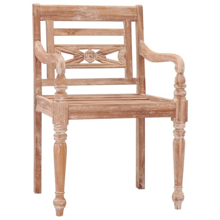 vidaXL Sillas Batavia 2 unidades madera maciza de teca blanqueada