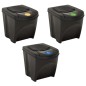 vidaXL Cubos de basura apilables 3 piezas gris antracita 75 L vidaXL Cubos de basura apilables 3 piezas gris antracita 75 L