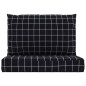 vidaXL Cojines para palés 2 piezas tela Oxford a cuadros negros vidaXL Cojines para palés 2 piezas tela Oxford a cuadros negros