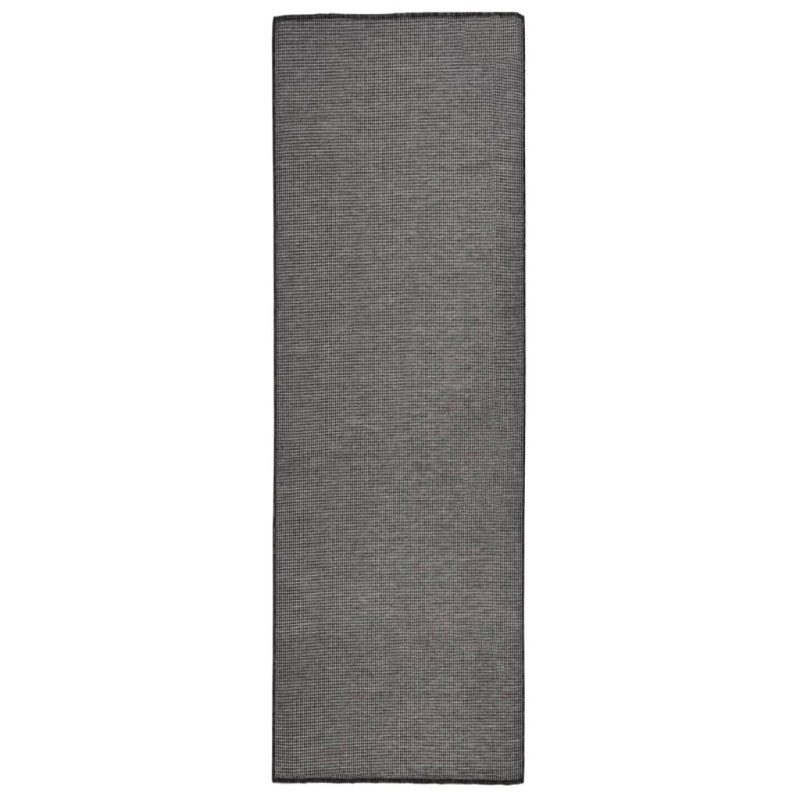 vidaXL Alfombra de exterior de tejido plano gris 80x250 cm vidaXL Alfombra de exterior de tejido plano gris 80x250 cm