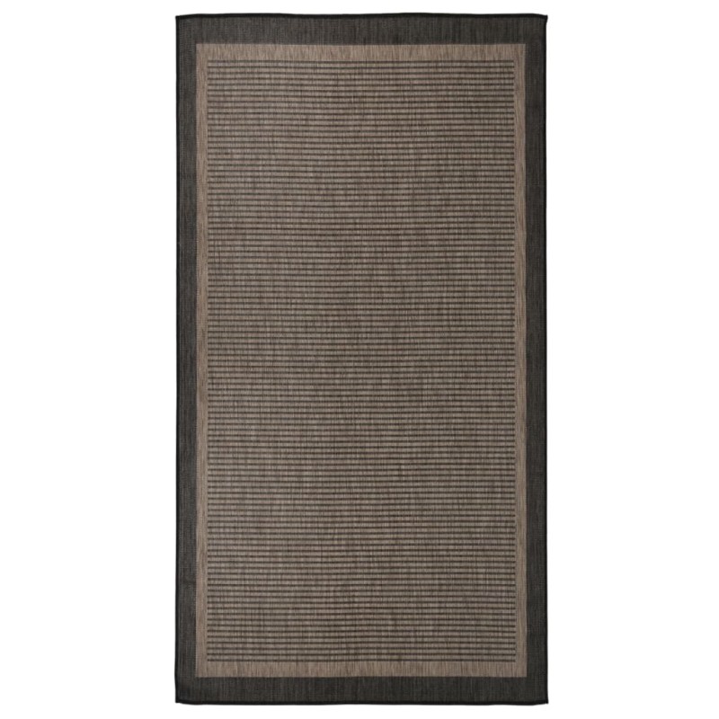 vidaXL Alfombra de exterior de tejido plano marrón oscuro 80x150 cm vidaXL Alfombra de exterior de tejido plano marrón oscuro 80x150 cm