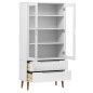 vidaXL Mueble vitrina MOLDE madera maciza de pino blanco 90x35x175 cm vidaXL Mueble vitrina MOLDE madera maciza de pino blanco 90x35x175 cm
