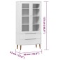 vidaXL Mueble vitrina MOLDE madera maciza de pino blanco 90x35x175 cm vidaXL Mueble vitrina MOLDE madera maciza de pino blanco 90x35x175 cm