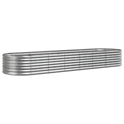 vidaXL Jardinera arriate acero recubrimiento polvo plata 296x80x36 cm