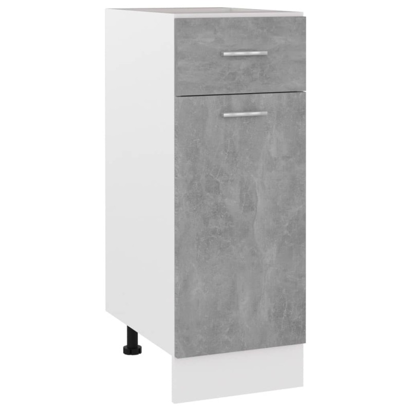 vidaXL Armario bajo cajón madera ingeniería gris hormigón 30x46x81,5cm vidaXL Armario bajo cajón madera ingeniería gris hormigón 30x46x81,5cm