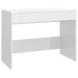 vidaXL Escritorio madera contrachapada blanco brillante 101x50x76,5 cm vidaXL Escritorio madera contrachapada blanco brillante 101x50x76,5 cm