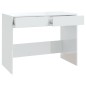 vidaXL Escritorio madera contrachapada blanco brillante 101x50x76,5 cm vidaXL Escritorio madera contrachapada blanco brillante 101x50x76,5 cm