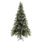 vidaXL Árbol de Navidad con luces y piñas PVC PE verde y blanco 225 cm vidaXL Árbol de Navidad con luces y piñas PVC PE verde y blanco 225 cm