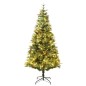vidaXL Árbol de Navidad con luces y piñas PVC PE verde 225 cm vidaXL Árbol de Navidad con luces y piñas PVC PE verde 225 cm