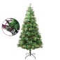 vidaXL Árbol de Navidad con luces y piñas PVC PE verde 225 cm vidaXL Árbol de Navidad con luces y piñas PVC PE verde 225 cm