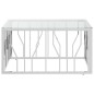 vidaXL Mesa de centro acero inoxidable y vidrio 80x80x40 cm vidaXL Mesa de centro acero inoxidable y vidrio 80x80x40 cm