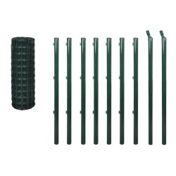 vidaXL Euro Valla de acero verde 10x1 m