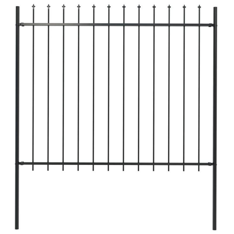vidaXL Valla de jardín con puntas de lanza acero negro 1,7x1,5 m vidaXL Valla de jardín con puntas de lanza acero negro 1,7x1,5 m