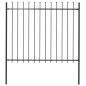 vidaXL Valla de jardín con puntas de lanza acero negro 1,7x1,5 m vidaXL Valla de jardín con puntas de lanza acero negro 1,7x1,5 m
