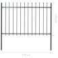 vidaXL Valla de jardín con puntas de lanza acero negro 1,7x1,5 m vidaXL Valla de jardín con puntas de lanza acero negro 1,7x1,5 m
