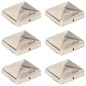 vidaXL Tapas piramidales postes valla 6 uds acero inoxidable 71x71 mm vidaXL Tapas piramidales postes valla 6 uds acero inoxidable 71x71 mm