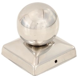 vidaXL Tapas para postes 6 uds acero inoxidable globo final 71x71 mm