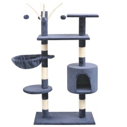 vidaXL Rascador para gatos poste rascador de sisal 125 cm azul oscuro