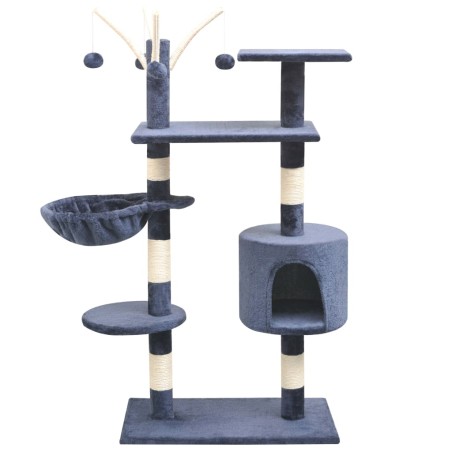 vidaXL Rascador para gatos poste rascador de sisal 125 cm azul oscuro
