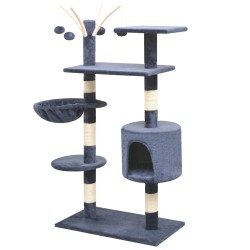 vidaXL Rascador para gatos poste rascador de sisal 125 cm azul oscuro