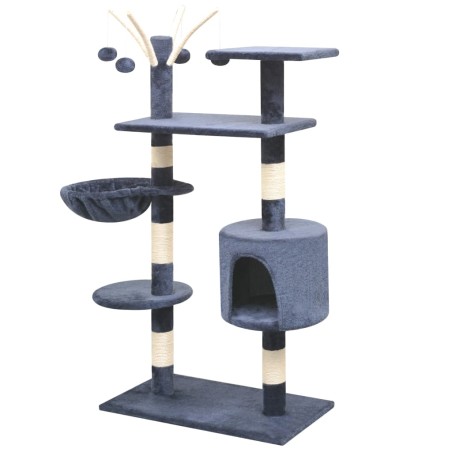 vidaXL Rascador para gatos poste rascador de sisal 125 cm azul oscuro