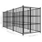 vidaXL Perrera de exterior 450x150x185 cm