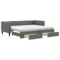 vidaXL Sofá cama nido con cajones tela gris oscuro 80x200 cm