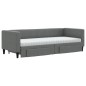 vidaXL Sofá cama nido con cajones tela gris oscuro 80x200 cm