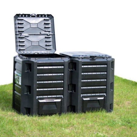 vidaXL Compostador de jardín negro 380 L