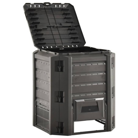 vidaXL Compostador de jardín negro 380 L
