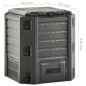 vidaXL Compostador de jardín negro 380 L vidaXL Compostador de jardín negro 380 L