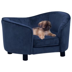 vidaXL Sofá para perros felpa azul 69x49x40 cm