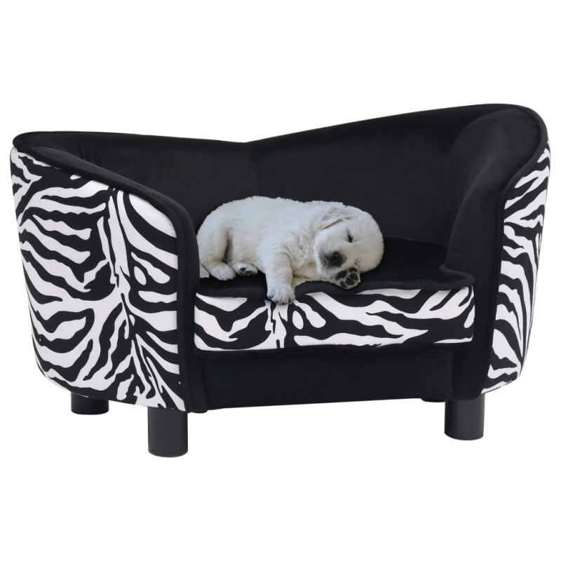 vidaXL Sofá para perros felpa negro 68x38x38 cm vidaXL Sofá para perros felpa negro 68x38x38 cm