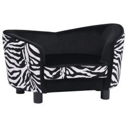 vidaXL Sofá para perros felpa negro 68x38x38 cm
