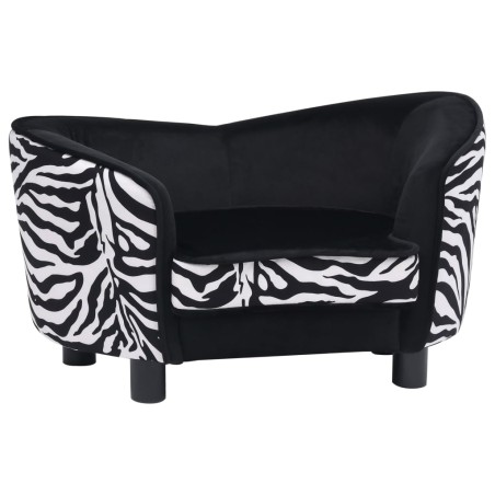 vidaXL Sofá para perros felpa negro 68x38x38 cm