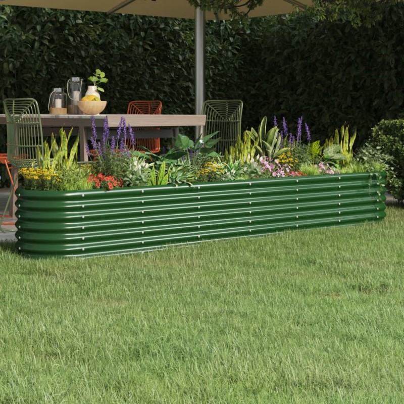 vidaXL Jardinera arriate acero recubrimiento polvo verde 260x40x36 cm vidaXL Jardinera arriate acero recubrimiento polvo verde 260x40x36 cm