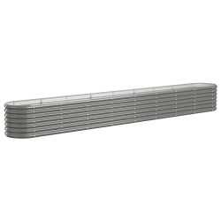 vidaXL Jardinera arriate acero recubrimiento polvo gris 332x40x36 cm