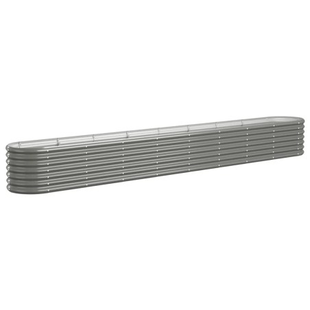 vidaXL Jardinera arriate acero recubrimiento polvo gris 332x40x36 cm