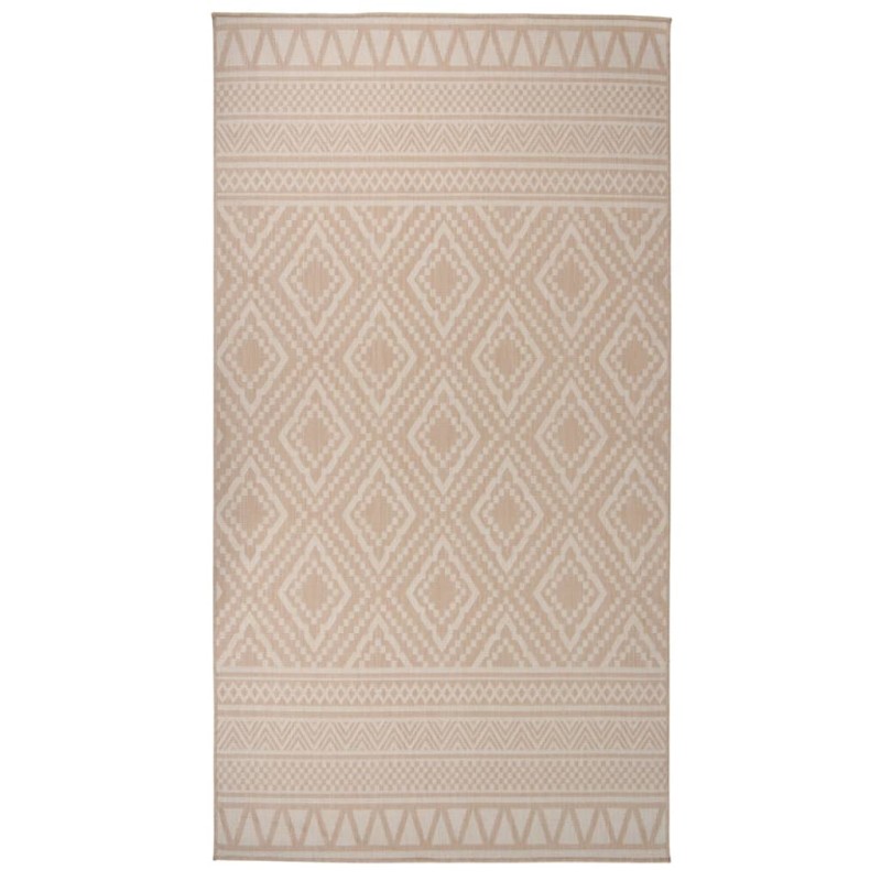 vidaXL Alfombra de exterior de tejido plano rayas marrones 80x150 cm vidaXL Alfombra de exterior de tejido plano rayas marrones 80x150 cm