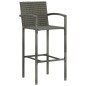 vidaXL Mesa y taburetes altos jardín 3 piezas ratán sintético gris vidaXL Mesa y taburetes altos jardín 3 piezas ratán sintético gris