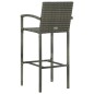 vidaXL Mesa y taburetes altos jardín 3 piezas ratán sintético gris vidaXL Mesa y taburetes altos jardín 3 piezas ratán sintético gris
