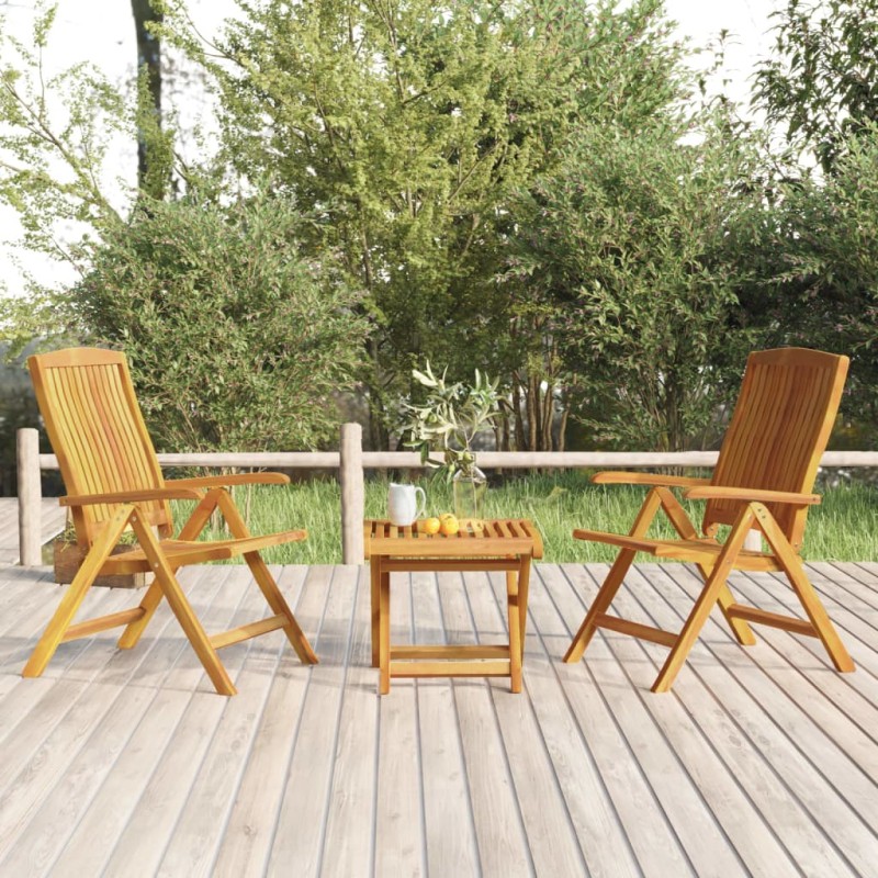 vidaXL Juego de muebles de jardín 3 piezas madera maciza de teca 