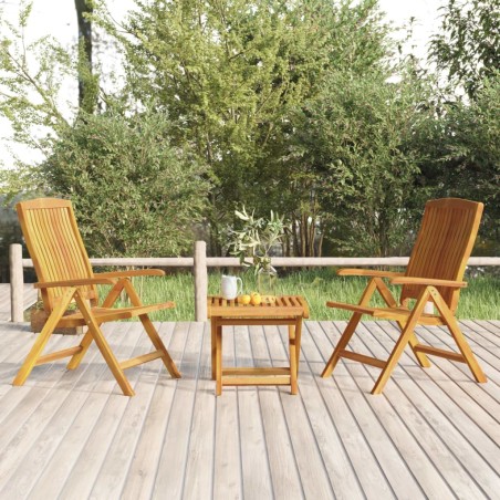 vidaXL Juego de muebles de jardín 3 piezas madera maciza de teca 