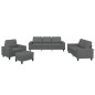 vidaXL Juego de sofás 4 piezas tela gris oscuro vidaXL Juego de sofás 4 piezas tela gris oscuro